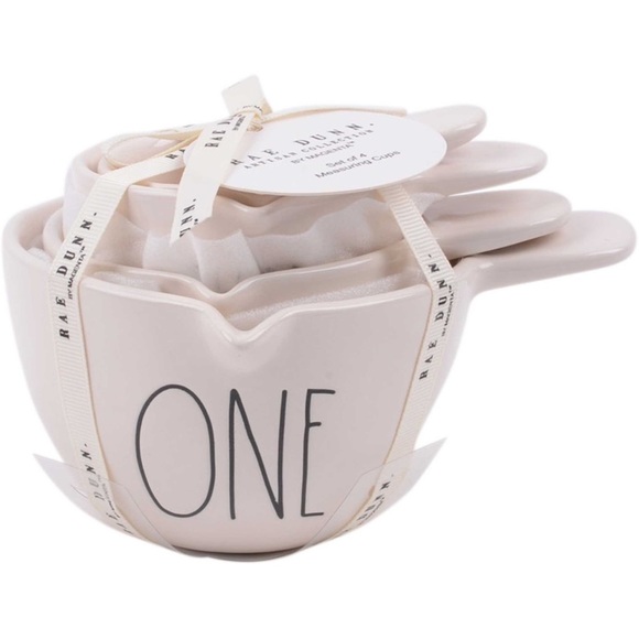 Rae Dunn | White Ceramic Measuring Cups with Handles - Picture 1 of 6